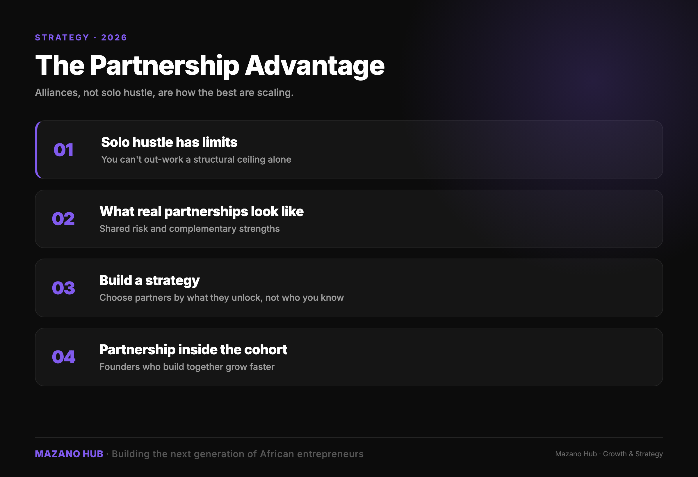 The Partnership Advantage for African Founders