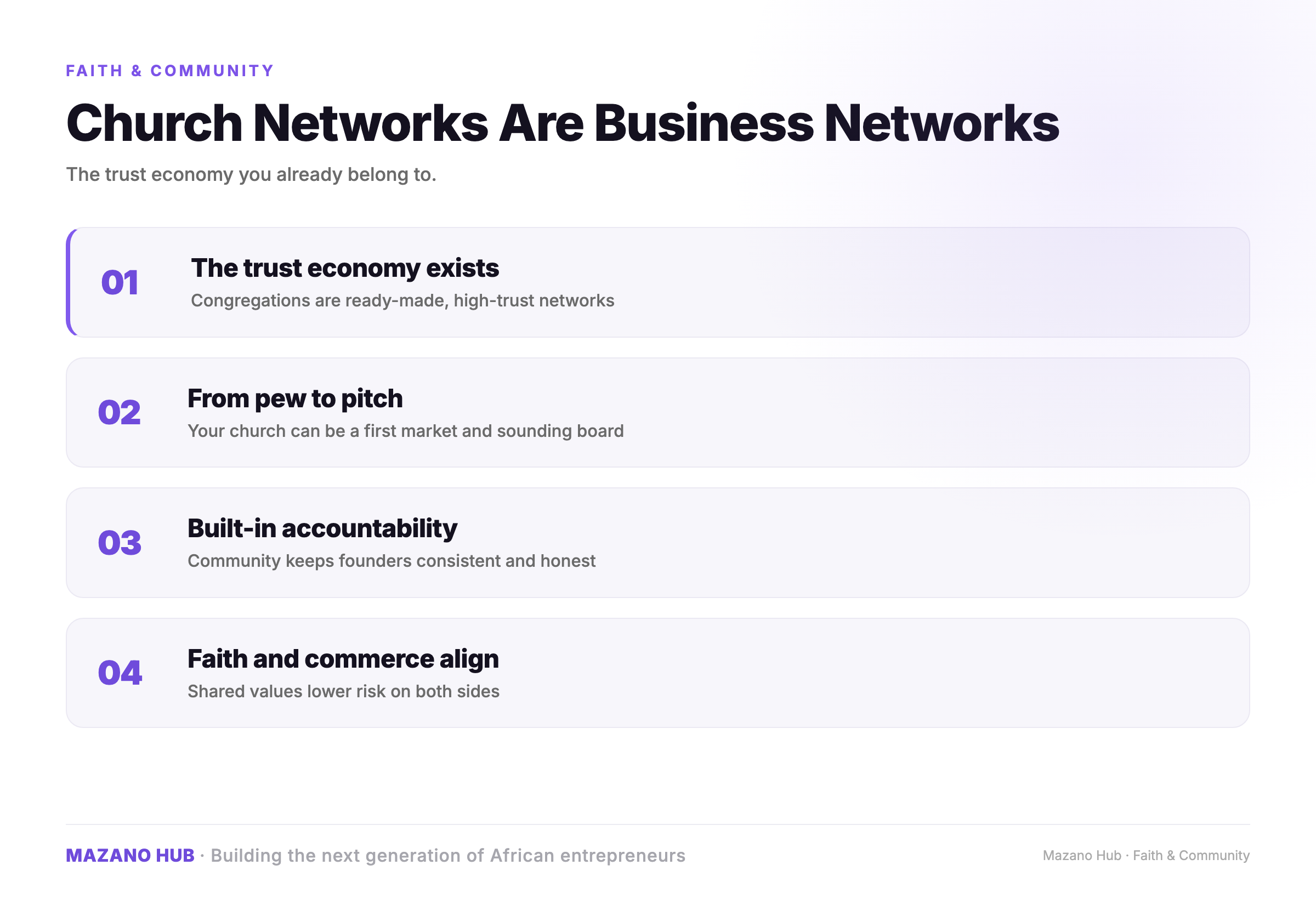 Turning Church Networks Into Business Networks